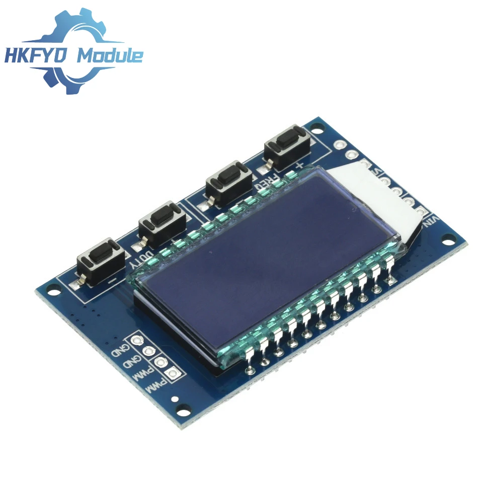 Adjustable PWM Signal Generator Module with LCD Display, 1Hz to 150kHz Frequency Range & Duty Cycle Control, TTL Output, 5V Power Supply