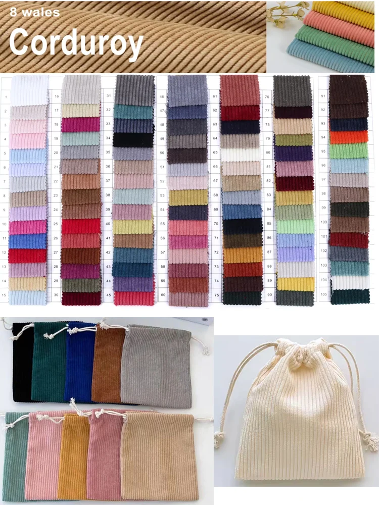 Geschenktüten aus geripptem Samt, 7 x 9 cm, 9 x 12 cm, 13 x 17 cm, 50 Stück/Lot, individuelles Logo, Cordbeutel, Schmuckbeutel mit Kordelzug – Detail 1