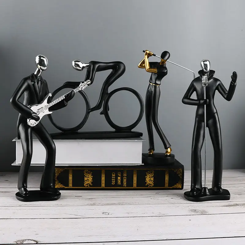 Modern Abstract Resin Bicycler Ciclista Statua Bicycle Rider Statue Bike Racer Rider Figurine Office Living Room Decor