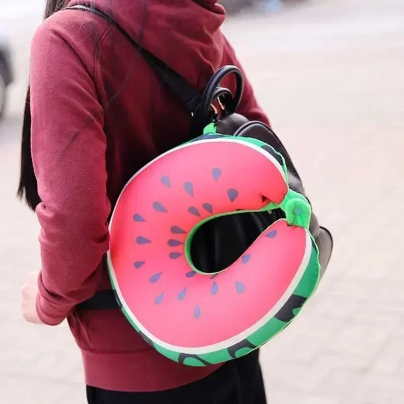 Travel Portable Fruit U-shaped Pillow Cushion Nanoparticle Neck Pillow Office Cervical Pillow Fruit Pattern Travel Pillow
