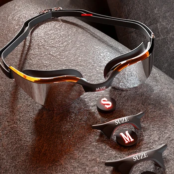 Professional Anti-Fog Swim Goggles HD Wide-Angle Lens Summer Adult Adjustable Nose Bridge Swim Goggles Swimning Equipment 1