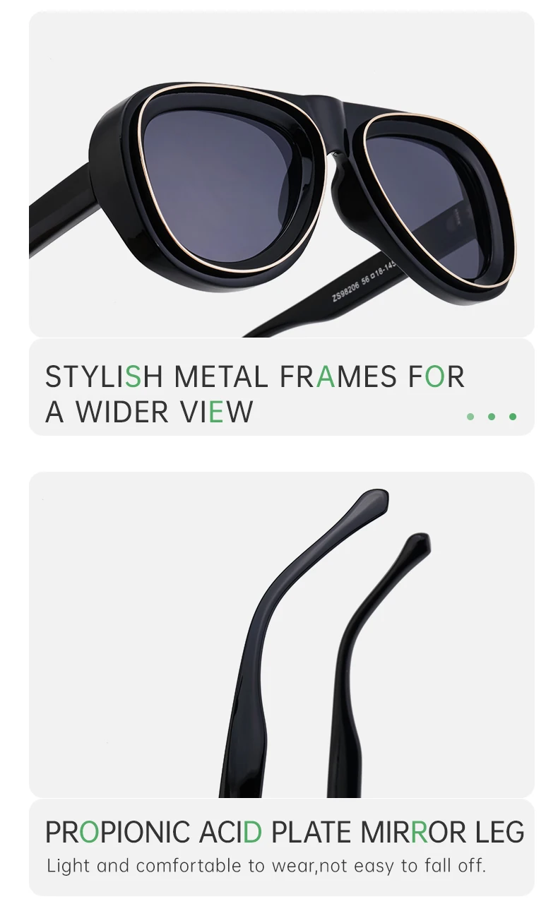 Men's Vintage Punk Sunglasses Side Profile and Arm Detail