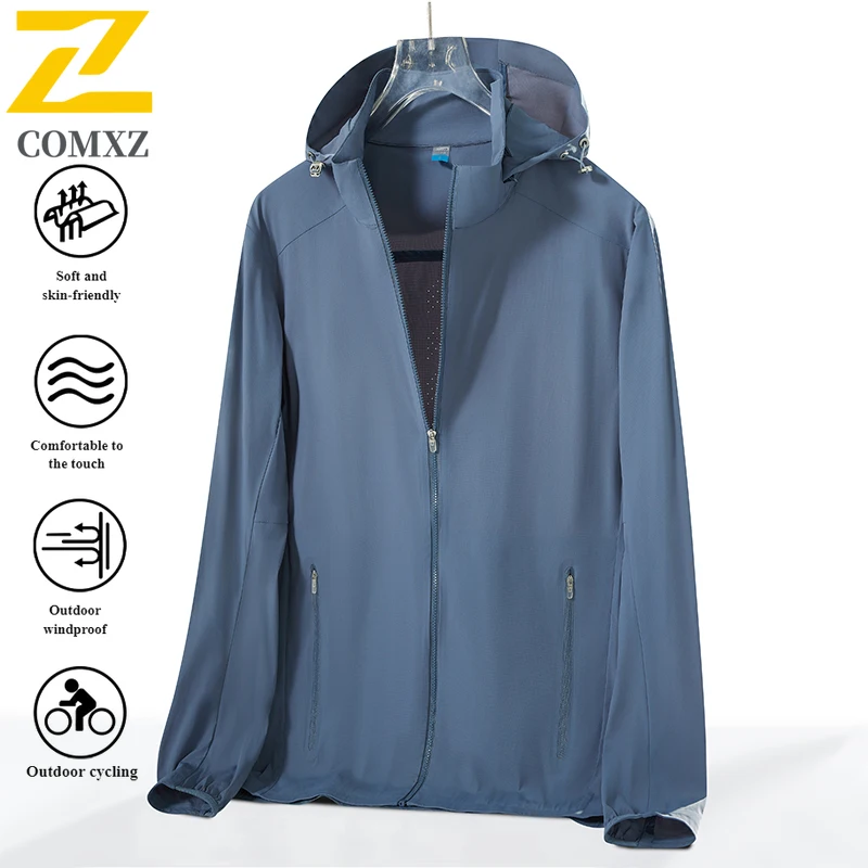Men Summer Ice Silk UV Protection Jacket UPF50+ Waterproof Lightweight Skin Coat for Hiking Camping Fishing Sunscreen clothing