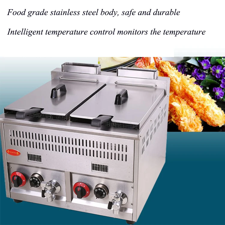 Commercial lpg gas chicken chips frying machine restaurant deep fryers for sale 5