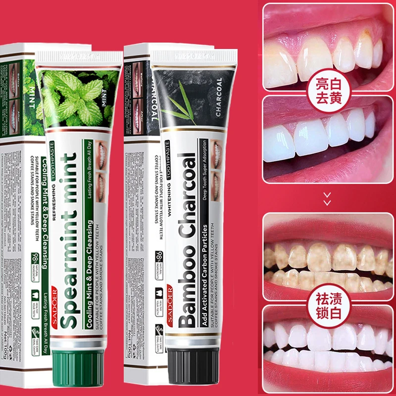 

Teeth Whitening Toothpaste Deep Cleansing Oral Hygiene Protect Gums Remove Bad Breath Plaque Stains Teeth Brightening Care 100G