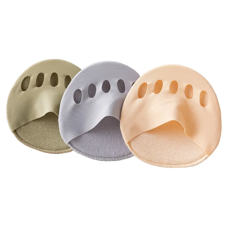 Five Toes Forefoot Pads for Women High Heels Half Insoles Foot Pain Care Summer Thin Breathable Ice Silk Invisible Socks Inserts