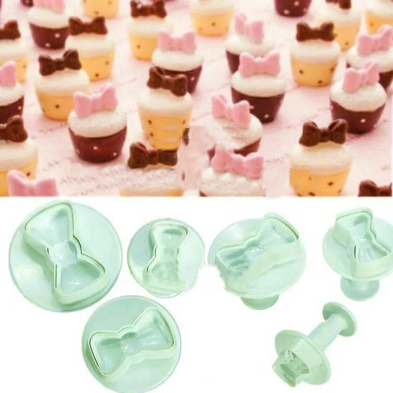 

3Pcs/Set Wedding Bow Tie Flower Plunger Biscuit Cookies Cutter Mold Fondant Decorating Chocolates DIY Cake Baking Stamps Tools