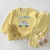 Cotton Boys And Girls Set Autumn And Spring 2-piece Set Children's Clothing Cartoon Fashion Printed Children's Pullover 3