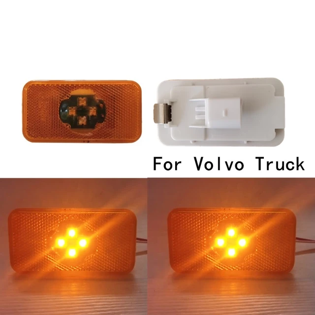 1Pc 24v Yellow Amber Led Reflector For Volvo Side marker lamp For Volvo clearance Light for Volvo FH VOLVO FM series Truck