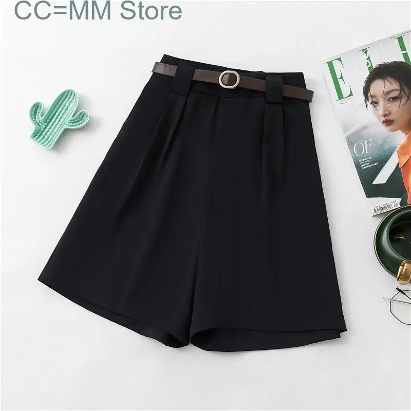 New Suits Shorts for Women Spring Summer Korean Fashion High Waisted Shorts Office Ladies Y2k Shorts with Belt
