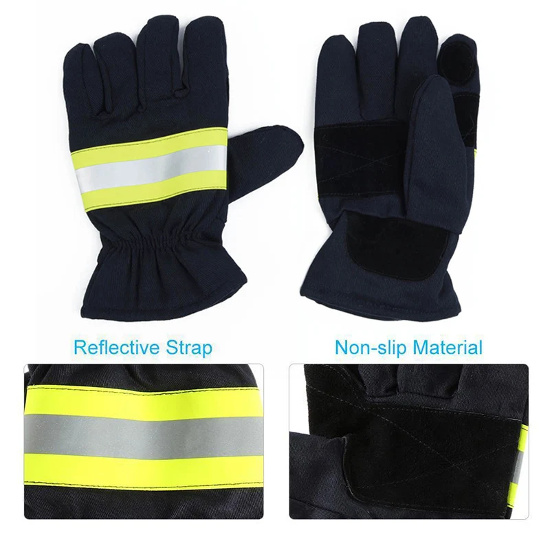 

2x Car Black Protection Gloves Canvas Heat-Resistant Non-Slip Wear-Resistant Non-Disposable Five Fingers Gloves F0L6 26x13x1.5cm