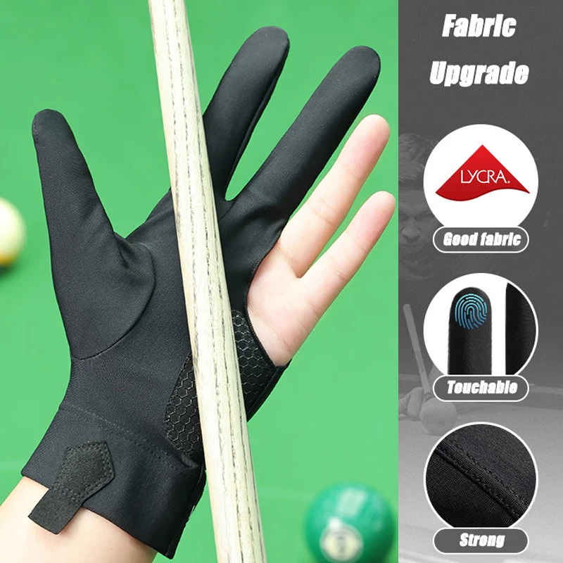 Billiard Gloves Billiards Glove Snooker Non Slip Three Finger Sport Gloves High-Elastic Breathable Portable Gloves Billiard Training Accessories