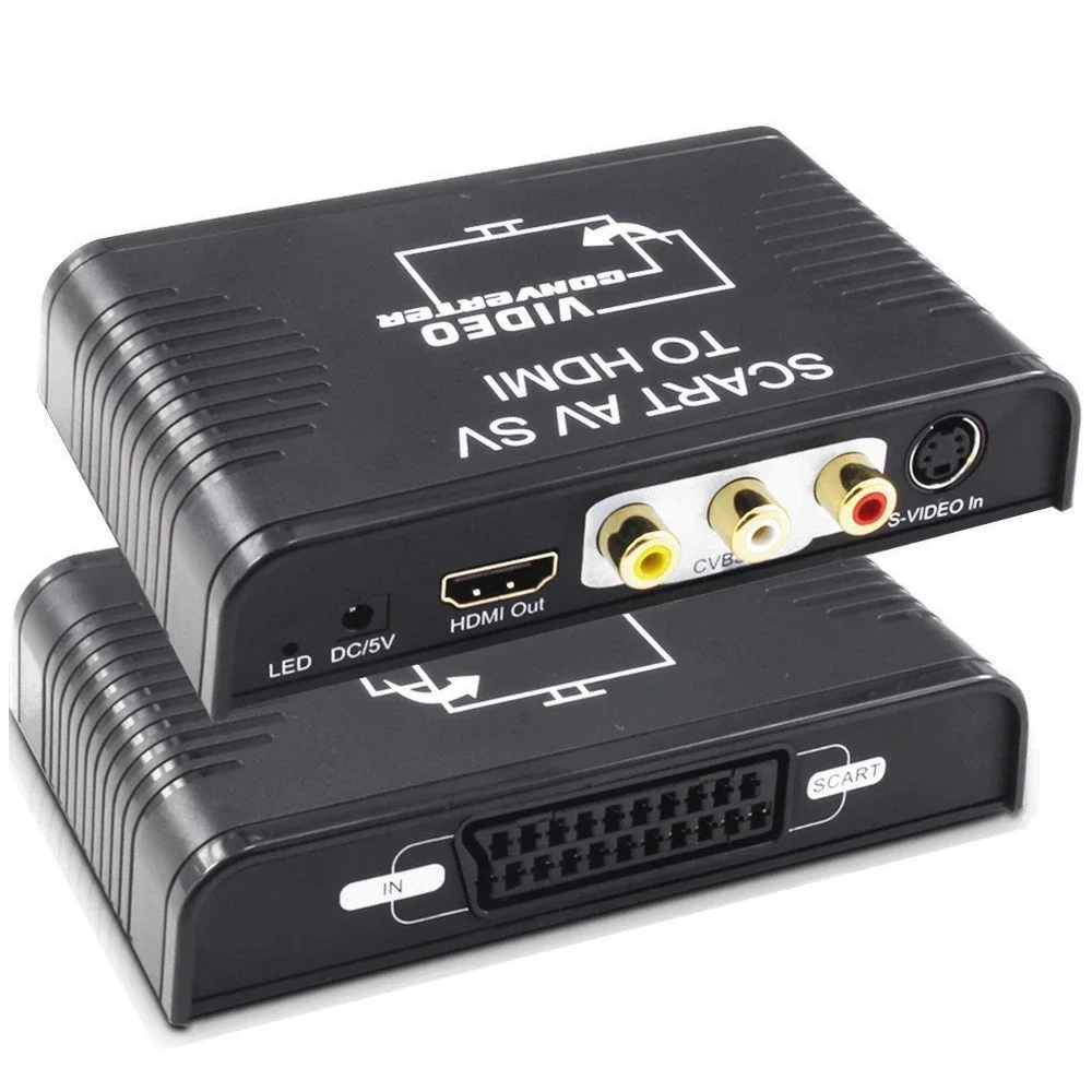 Scart Av Svideo A Hdmi Video Switch Scart S-Video Composite Av Rca A Hdmi Video & Audio Converter Box Per Dvd Multimedia A Tv
