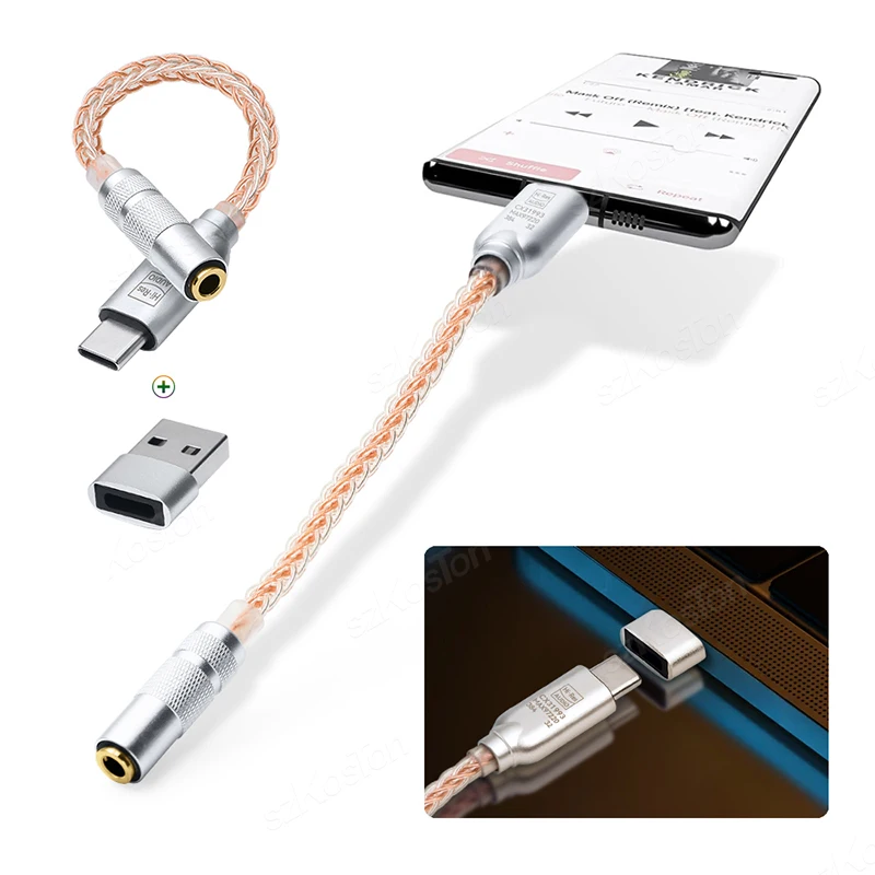 Type C to 3.5mm Headphone Amplifier CX31993 MAX97220 Dual Chip Audio Decoder IEM AMP Smartphone Adapter For iPhone15 Samsung