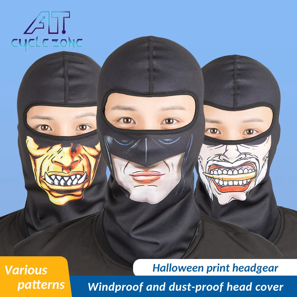 

Print Cycling Balaclava Full Face Ski Mask Bicycle Hat Motorcycle Windproof Breathable Anti-UV Motocross Helmet Liner Hats