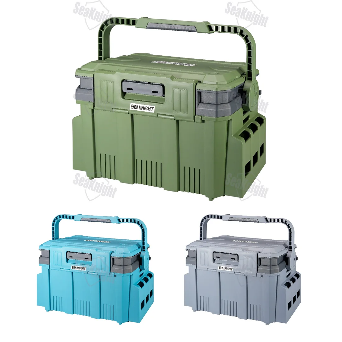 SeaKnight SK05 20L Double Layer Fishing Tackle Box – Large Capacity Hard Storage Case with Rod Holder 6