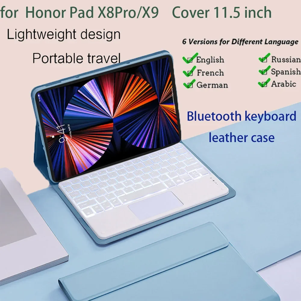 

Magnetic Bluetooth portable Keyboard Cover for Honor Pad X8Pro/X9 11.5 inch Supports Russian Hebrew Arabic English French Spanis