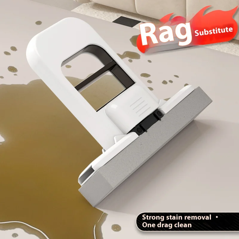 Dual-use Mini Handheld Mop Small Household Desktop Dry and Wet Spray Chenille Head，With plastic basket，For indoor cleaning