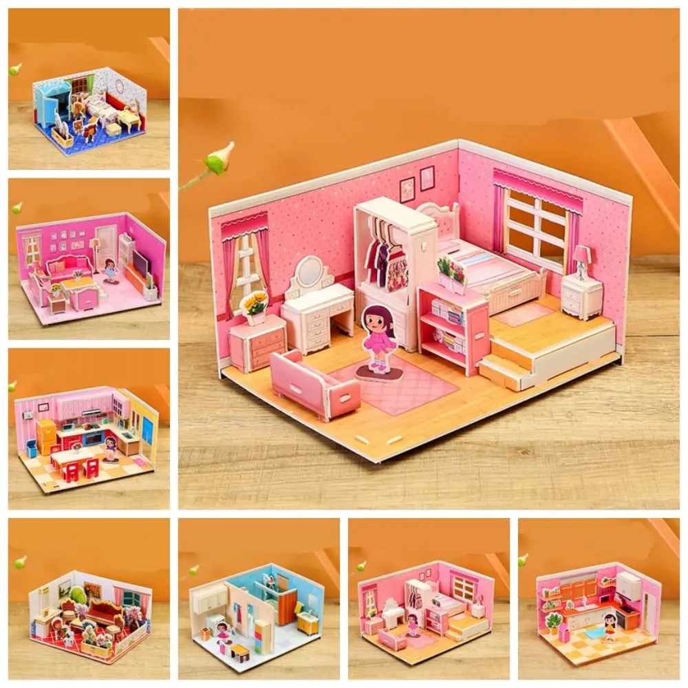 

Paper 3D Paper Puzzle Room Fashion Bathroom Educational Kitchen Model Jigsaw