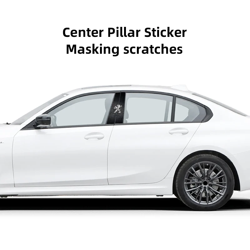 2Pcs Car B-pillar Sticker Door Center Pillar Anti-Scratch Decals For Peugeot 307 108 208 407 206 508 106 301 607 408 107 205