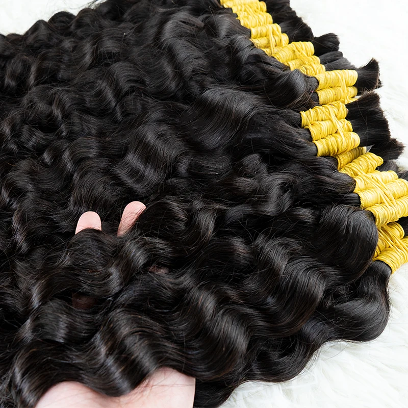 hair suppliers bulk Human Hair No Weft Full End Virgin Bulk Human Hair For Braiding More Opened Curly
