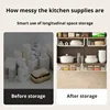 1pc Hanging Net Basket Iron Material Large Capacity Hanging Under Cabinet Wall Wardrobe Storage Basket Kitchen Tools 5