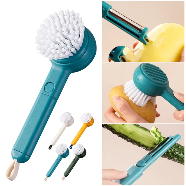 Dual Purpose Fruit Vegetable Scrubber Cleaning Brush With Long