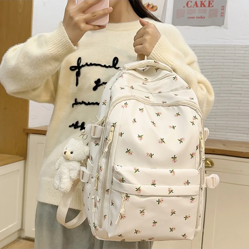 Zaino carino Borsa da scuola per ragazze alla moda Zaino per studenti di grande capacità per adolescenti Borsa da viaggio portatile per bambini Bookbag - immagine 3