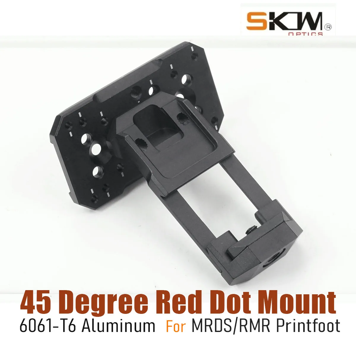 SKWoptics Tactical 45 Degree Red Dot Mount RMR MRDS PrintFoot 21mm Rail Picatinny