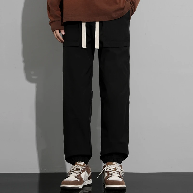 Men Trousers Spring Outdoor Solid Color Waterproof Casual Pants Oversize Tactical Pants Japanese Street Style Unisex Sweatpant