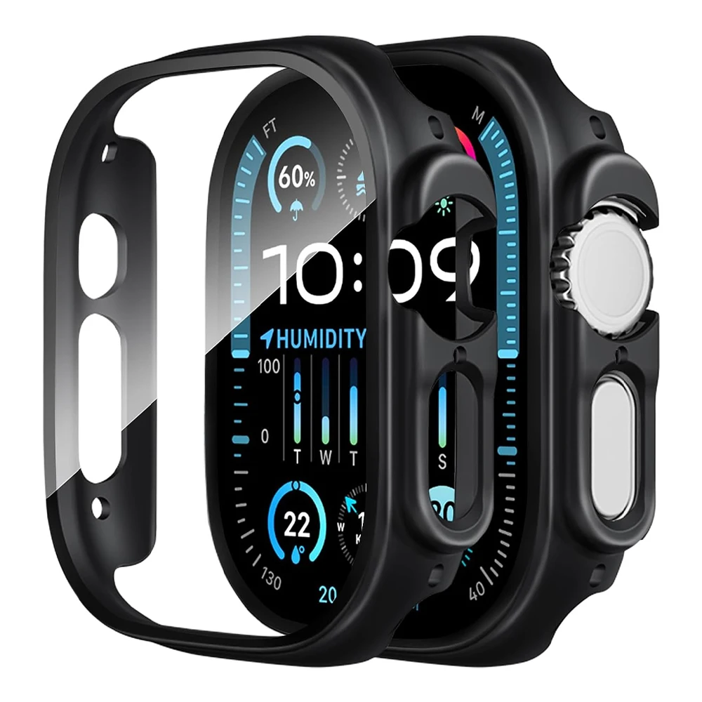 Premium Tempered Glass Screen Protector with PC Bumper for Apple Watch Ultra 49mm