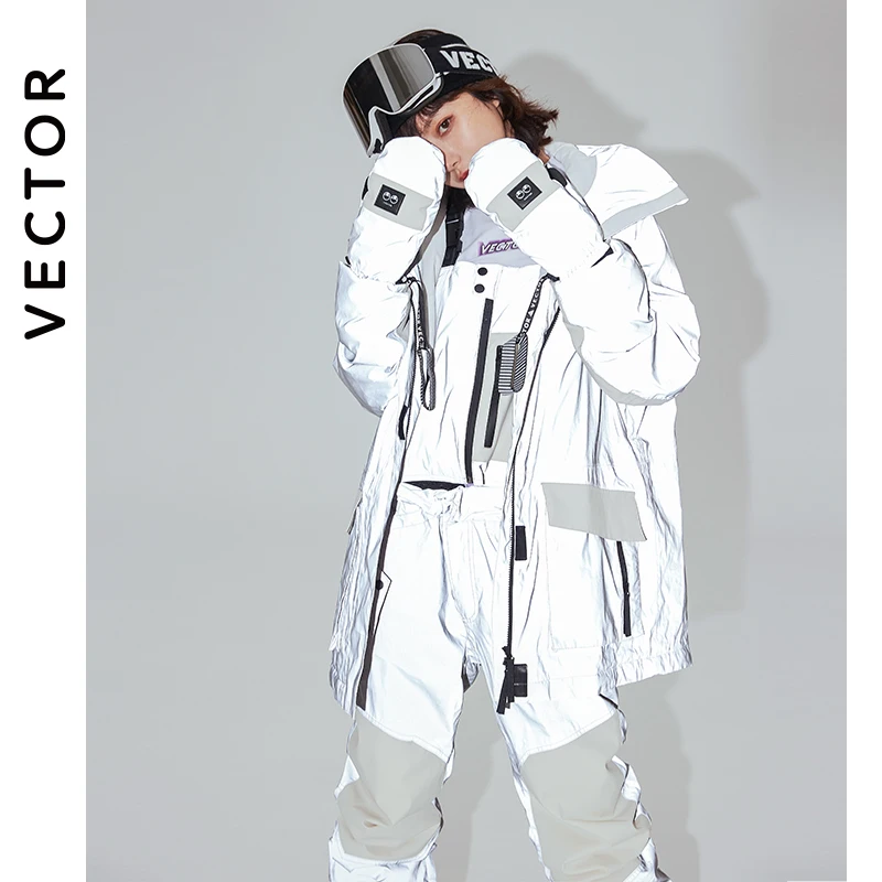 Ski Jacket Men Women Winter Windproof Reflective Hooded