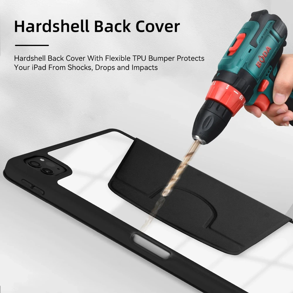 Acrylic 360° Rotating Tablet Case with Pencil Holder