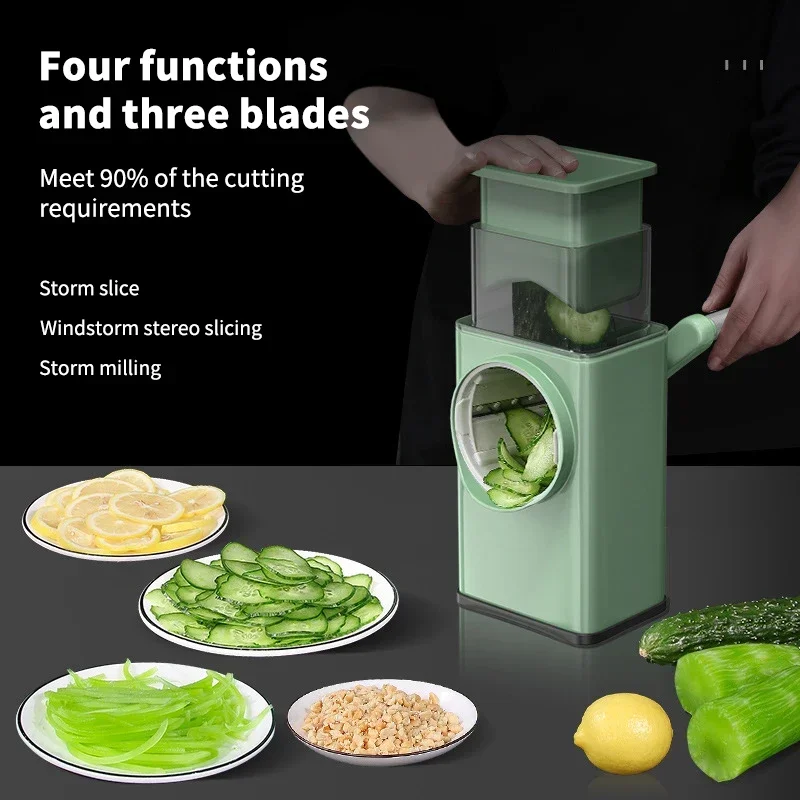 Description Picture 2 of item4 In 1 Manual Vegetable Cutter Multifunction Slicer Potatoes Slicer Chopper French Fries Shredders The Grater Kitchen Gadgets