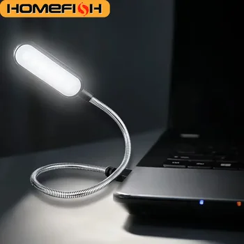 HOMEFISH 1PC Mini USB LED Light Book Light Flexible Reading Lamp Portable Night Light For Power Bank Laptop Notebook PC Computer 1