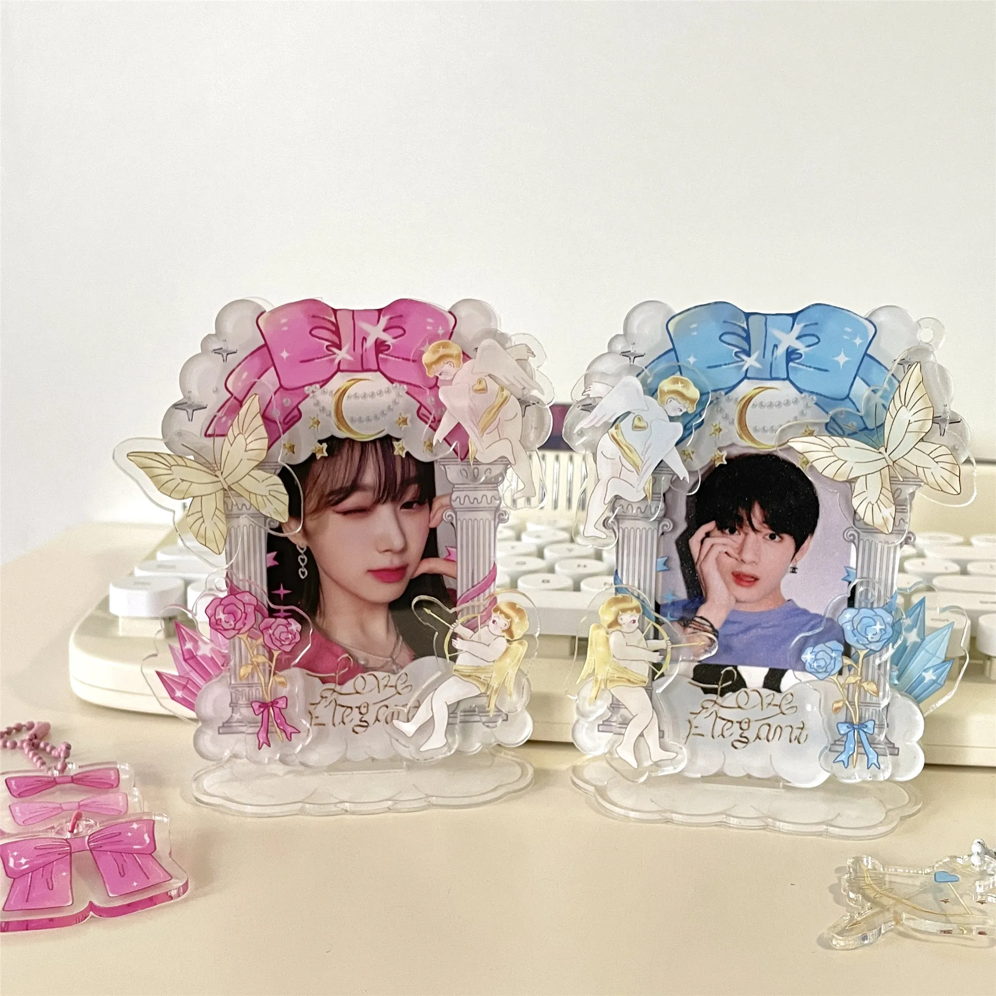 MINKYS Kawaii 3 inch Kpop Photocard Holder Idol Photo Card Display Holder  Small Card Protective Case Stationery