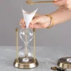 Glass Empty Hourglass Bottle Silver Container Three Pillars Sandglass Metal Timekeeper European Home Decoration Sand Clock Timer 3