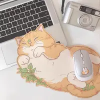Kawaii Cat Mouse Pad Girl Cute Literary Cartoon Office Gamer Set Computer Desk Mats Thickened Non-slip Waterproof Keyboard Mat 1