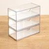 Transparent Pull-out Design Stackable Storage Drawer Acrylic Bathroom Cosmetic Storage Bag Vanity Cabinet Cutlery Storage Box 6