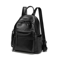 2023 New Fashion Genuine Leather Women Backpacks Luxury Brand Female Real Natural Leather Ladies Girl Student Casual Backpack 2