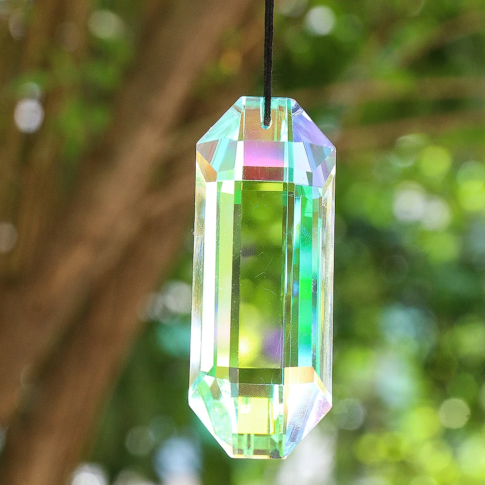 DAWRIS Prisme En Cristal Arc-en-Ciel 7,6 Cm - Attrape-Soleil Suspendu Coloré Pour Fenêtre Et Décoration