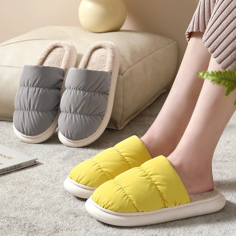 

Fuzzy Women Slipper Winter Warm Kawaii Plush Contton Indoor Floor Non Slip House Home Shoes Female 2024 New In Candy Color