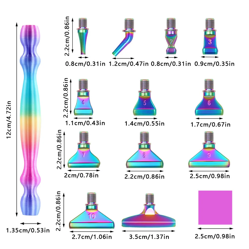 5D Harz Diamant Malerei Stift Gewinde Metall Ersatz Stift Köpfe Punkt Bohrer Stifte Mit Kleber Ton DIY Kunst Handwerk Diamant Malerei – Detail 14