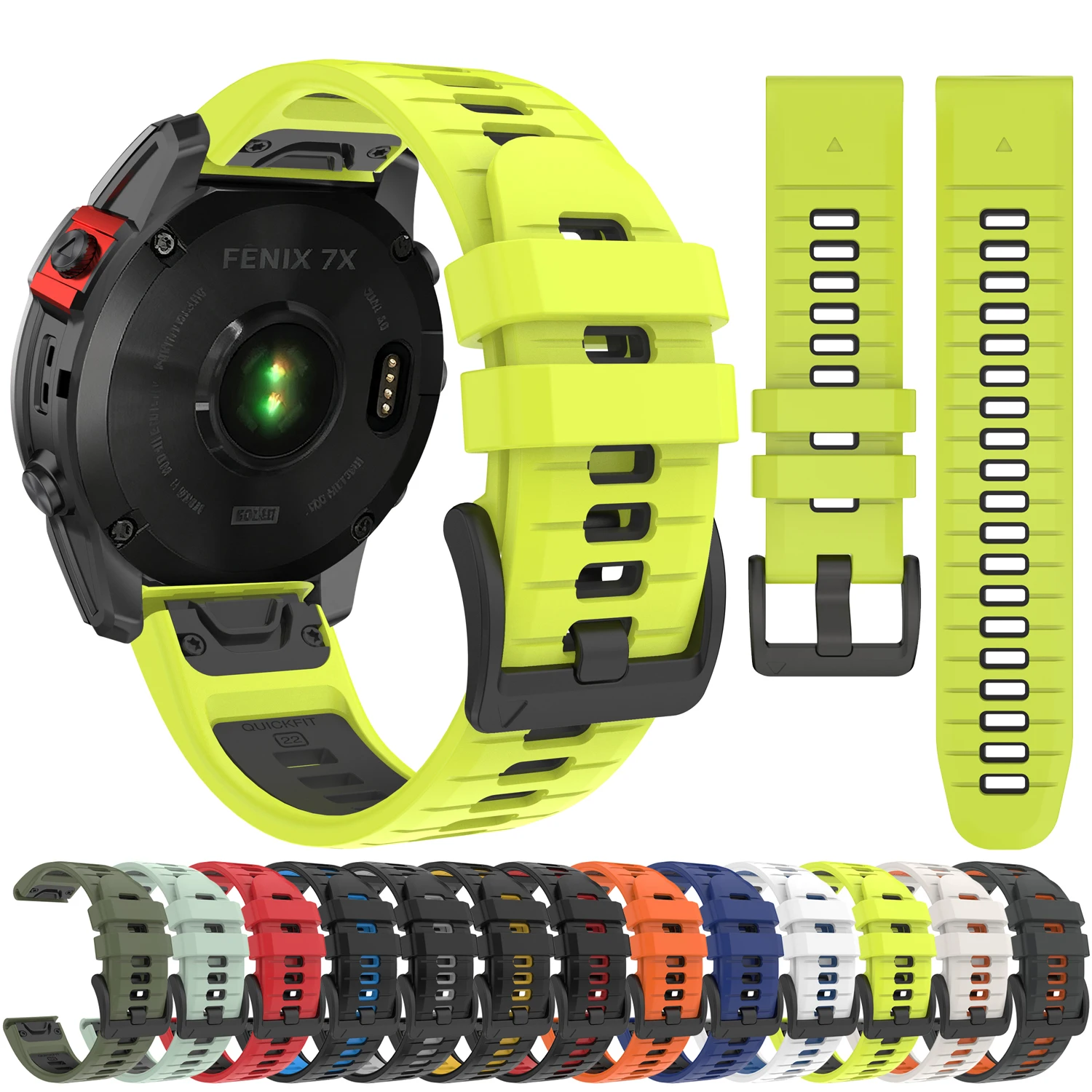 Enhanced Silicone Replacement Watchband - QuickFit Design