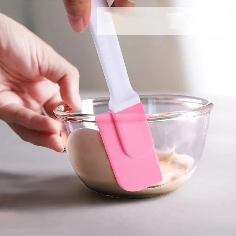 3Pcs Silicone Cream Scraper DIY Bread Cake Butter Spatula Mixer Oil Brush Non-Stick Baking Pastry Cream Spatula Kitchen Utensils