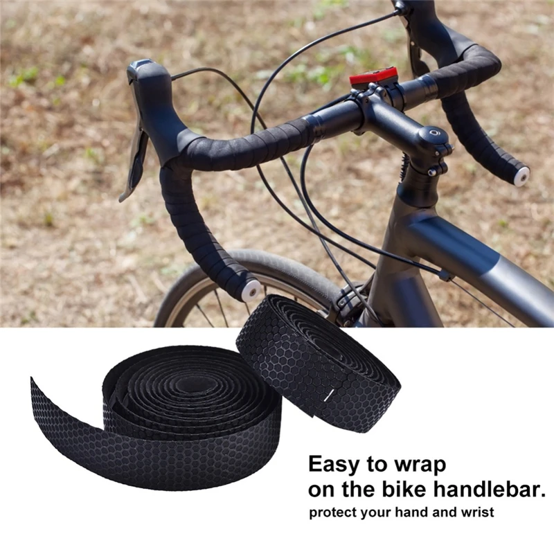 Bike Handlebar Tape Road Bicycle Anti-slip Silica Gel EVA Shock Absorption Handle Bar Tape Cycling Wrap End Plug