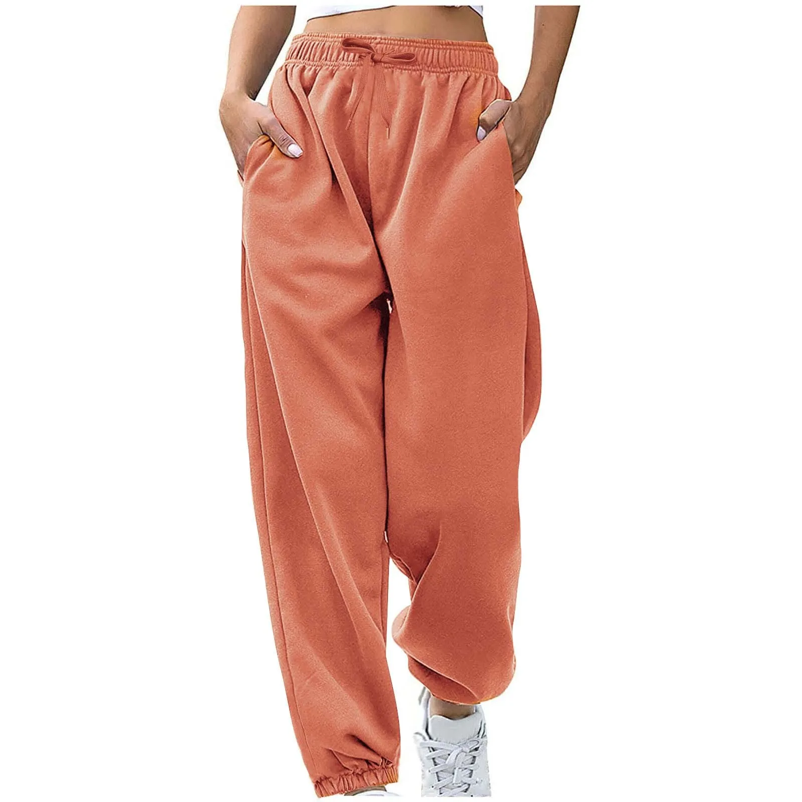 

New Autumn Winter Fleece Solid Color Joggers Sweatpants Women Loose Baggy Hip Hop Casual Fashion Sports Pants Streetwear