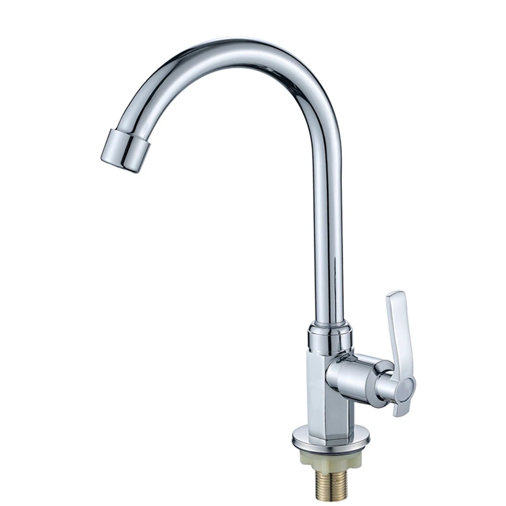 Kitchen Faucets 1pc Kitchen Faucet Ziny Alloy Single Cold Water Sink Single Handle Swivel For Bathroom