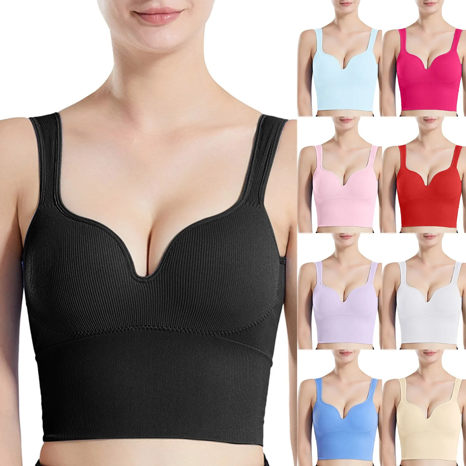 

Womens Front Closure Bra Racerback Unlined Underwire Full Coverage Bras Sports Bra Athletic Bra for Women