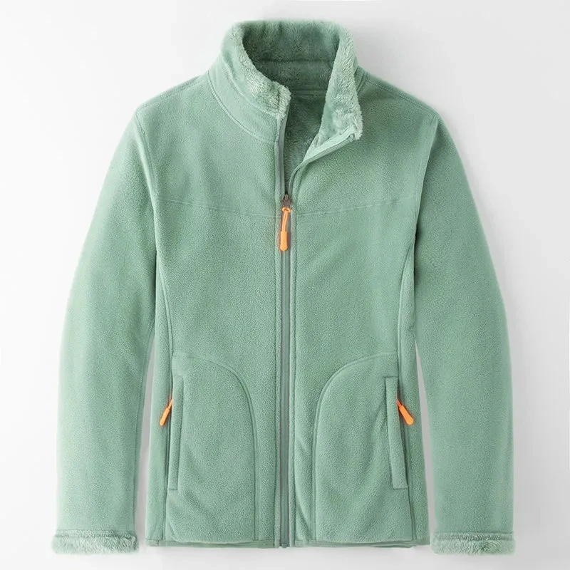 Cardigan trui dames herfst en winter koraal fleece jas